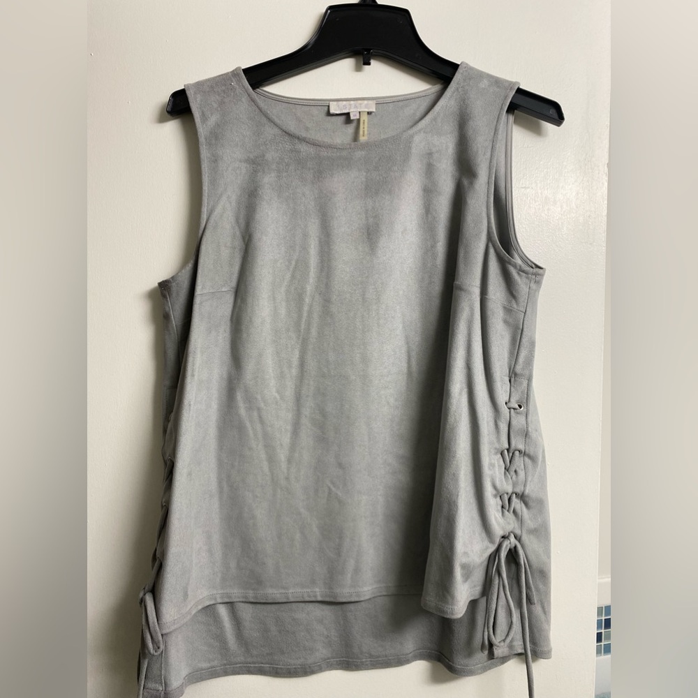 Faux Suede Side Tie Tank, 1.State, Size M